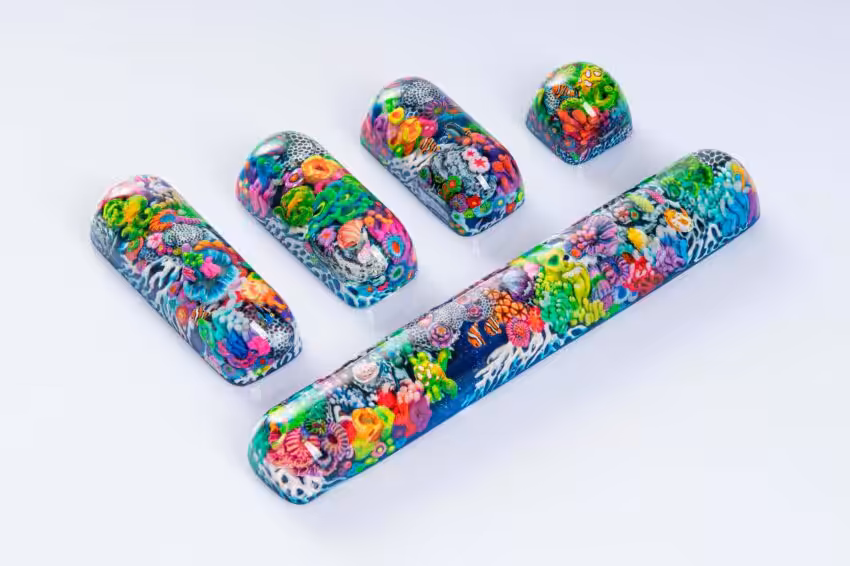jellykey new coral custom keycaps 134
