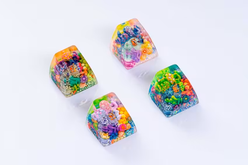 jellykey new coral custom keycaps 135