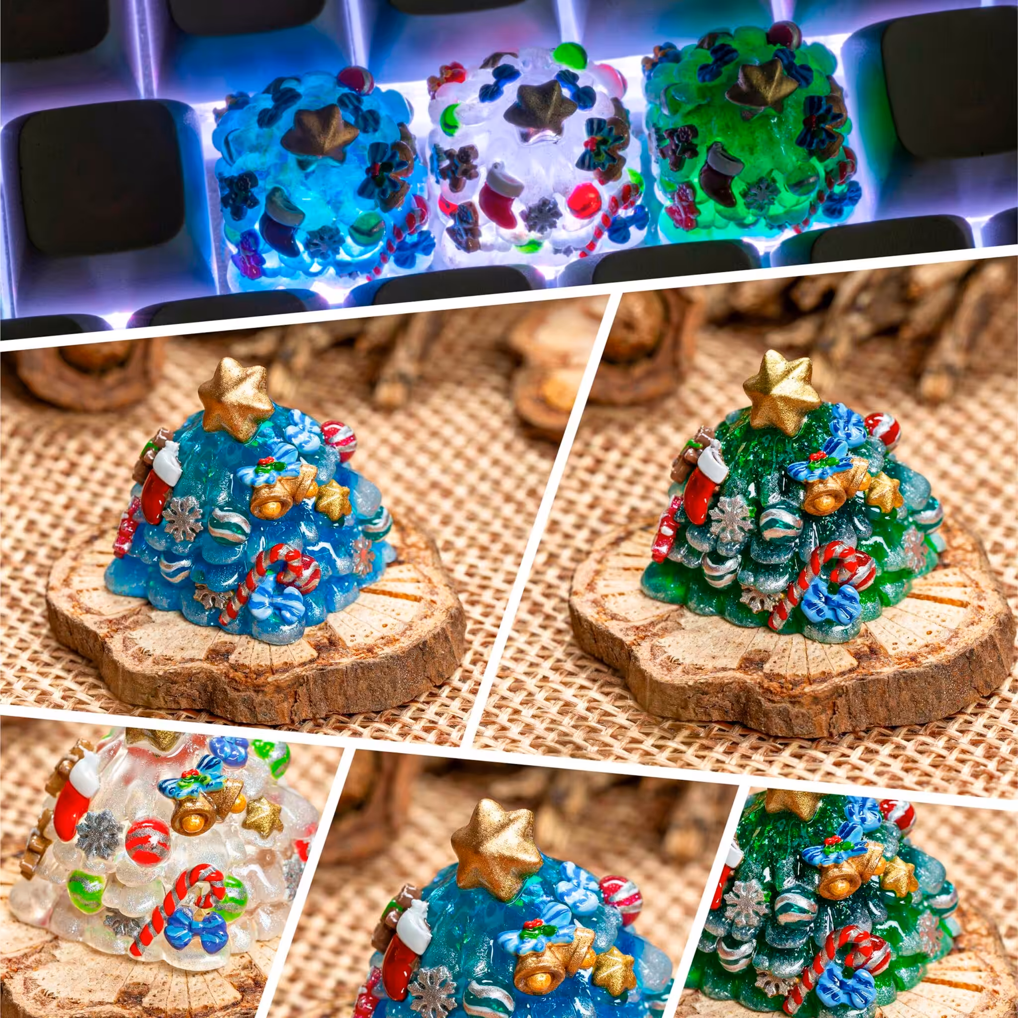 charming christmas artisan keycaps
