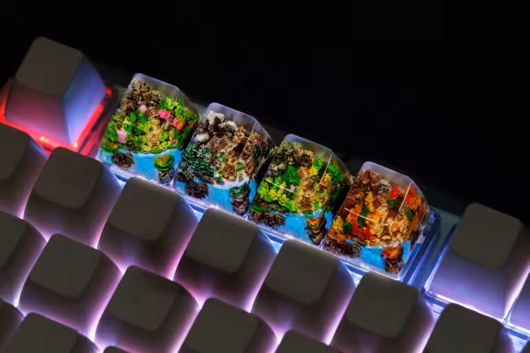 jellykey bornofforest custom keycaps 1050