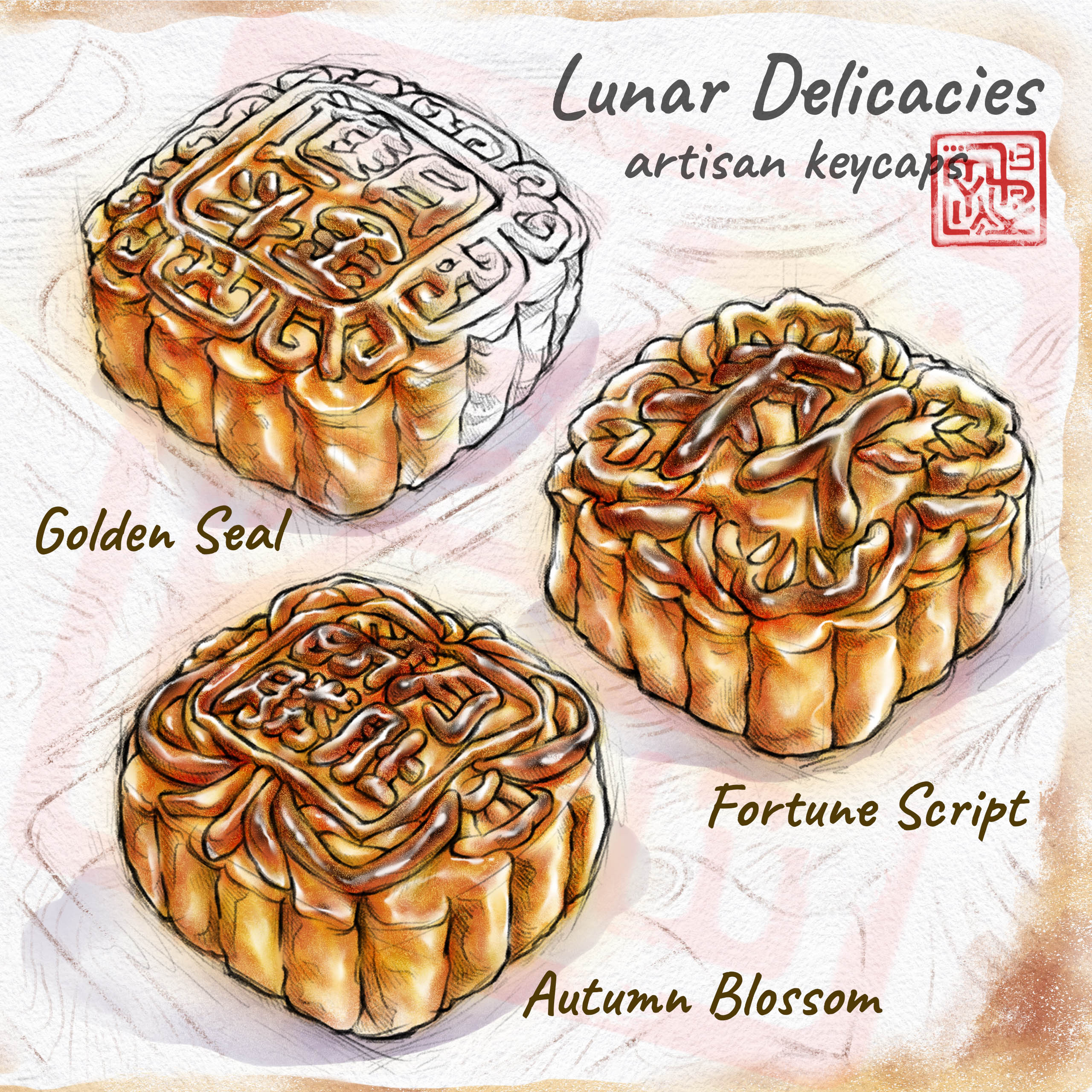 jellykey lunar delicacies custom keycaps 091