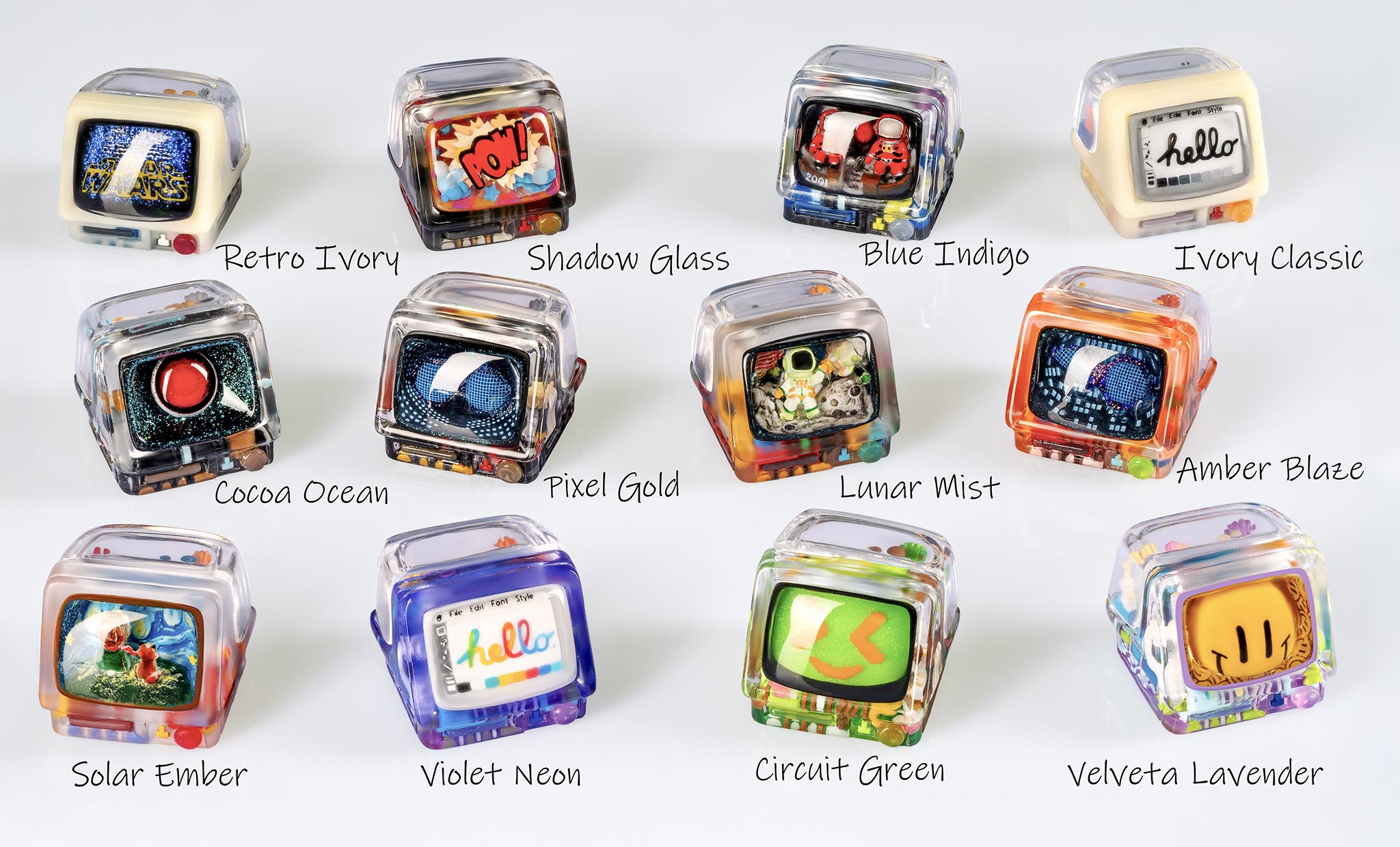 Retro TV series: First Frame artisan keycaps - Jelly Key
