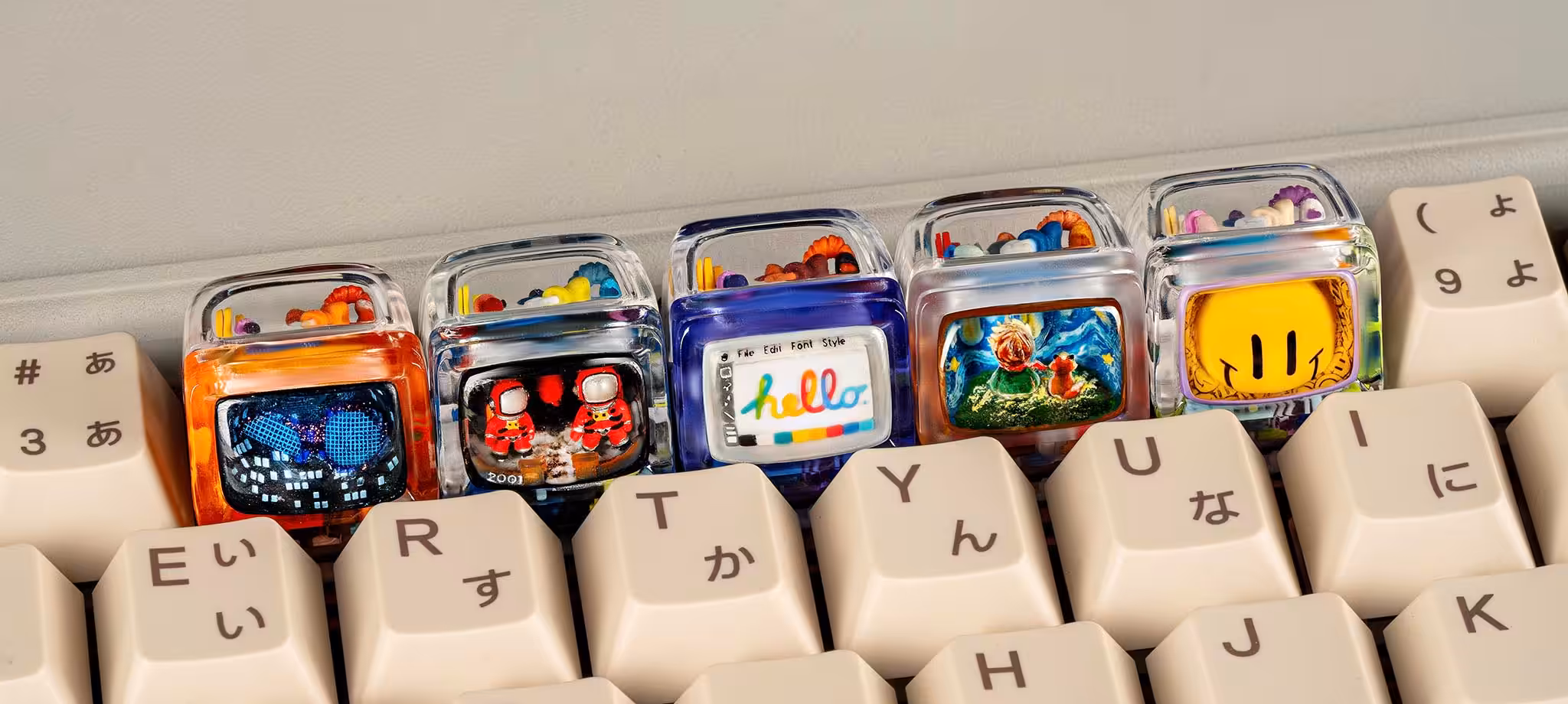 retro tv series: first frame artisan keycaps