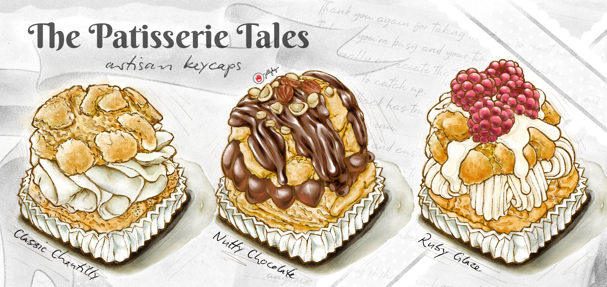 jellykey patisserietales custom keycap 045