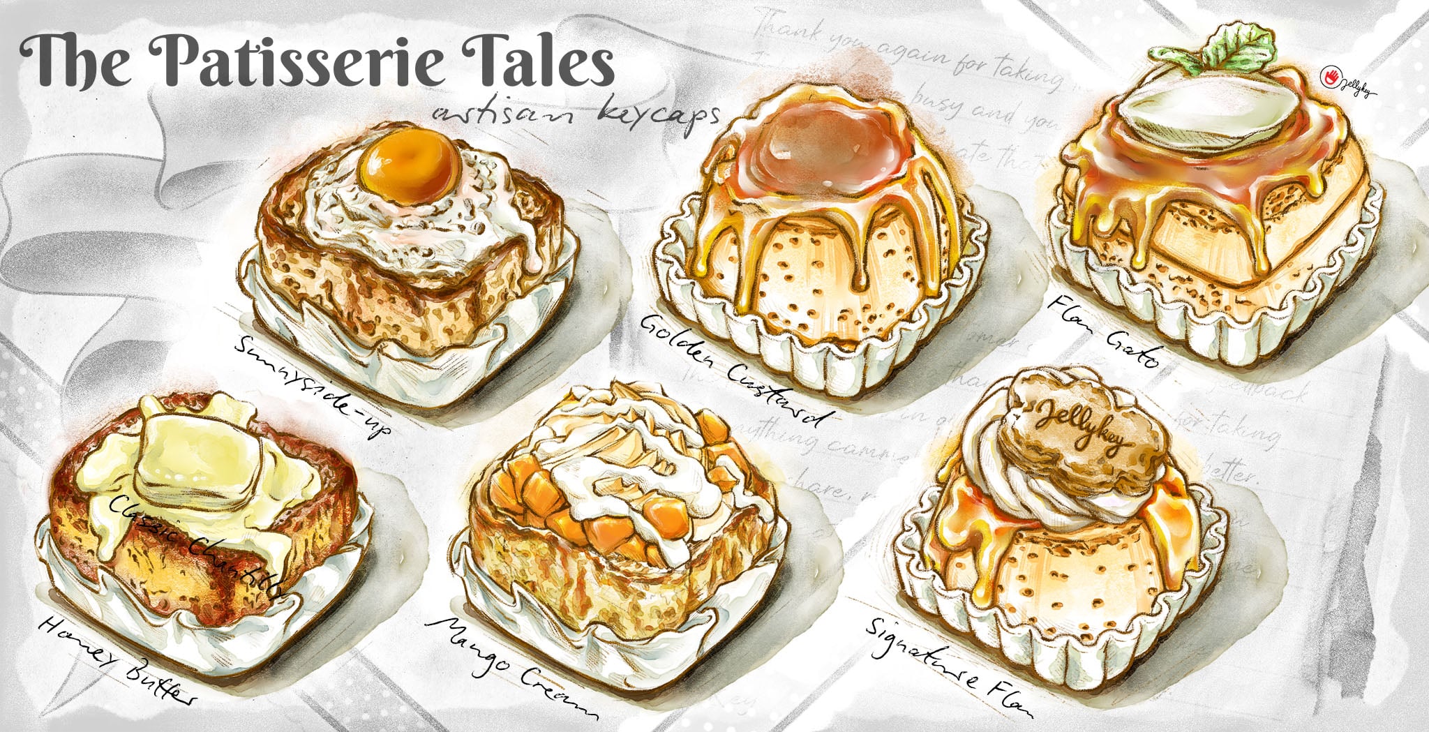 jellykey patisserietales custom keycap 046