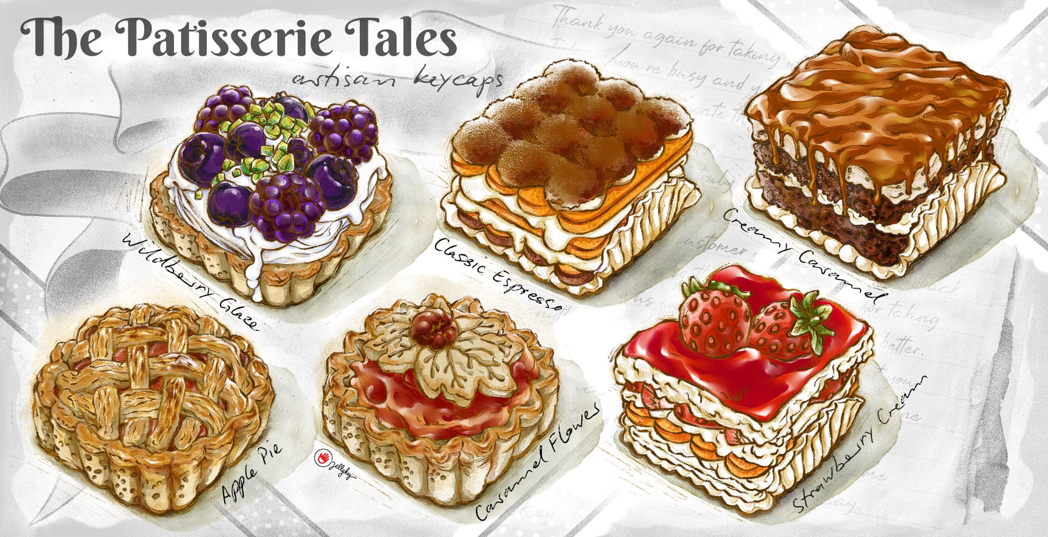 jellykey patisserietales custom keycap 047