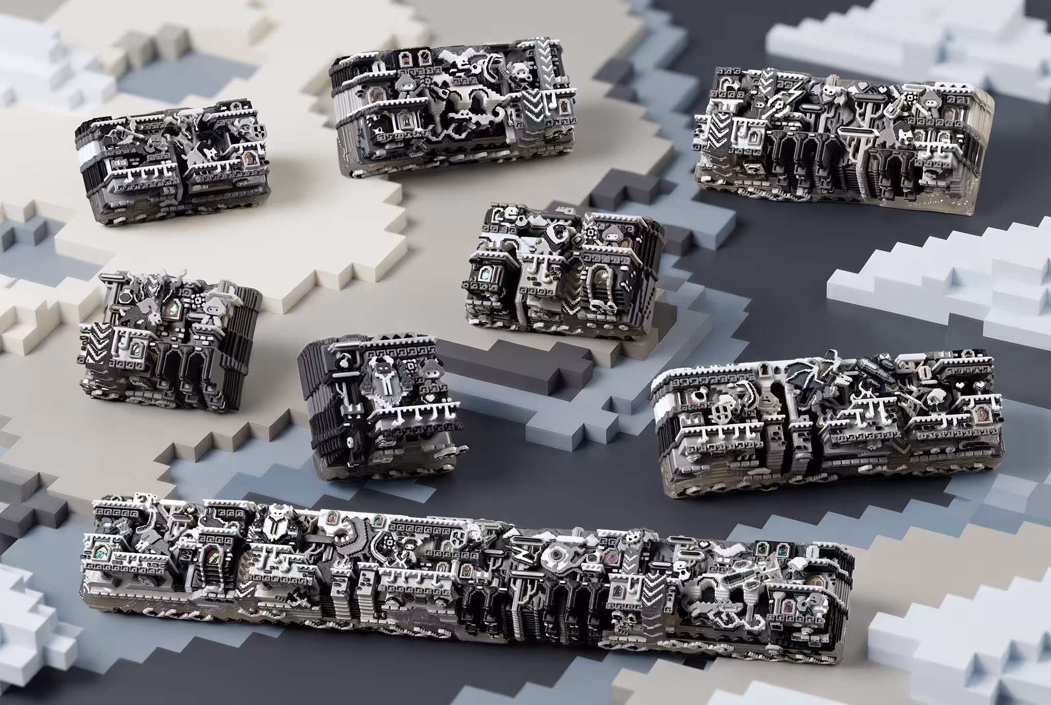 8-bit series – Ferocious Forest - artisan keycap by Jelly Key
