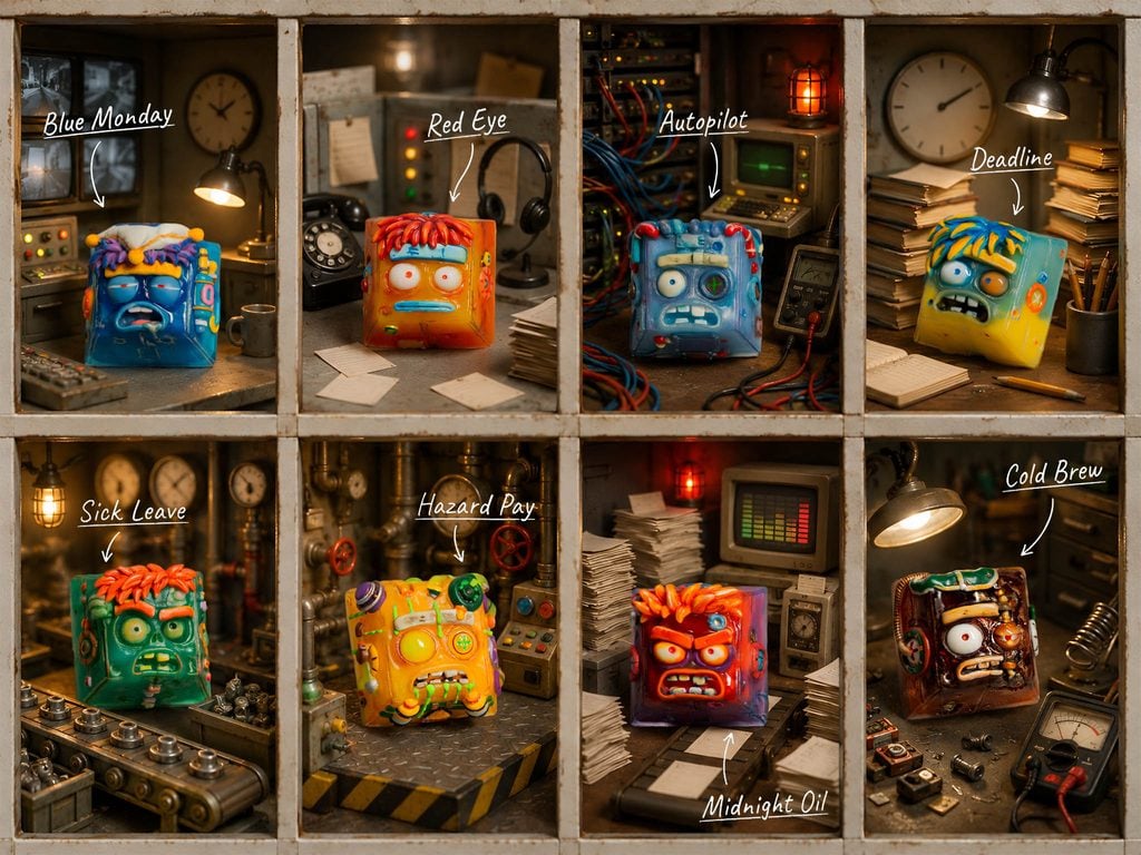 overworked dude artisan keycaps