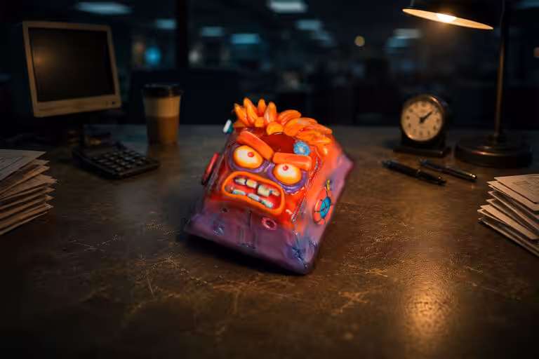 overworked dude artisan keycaps