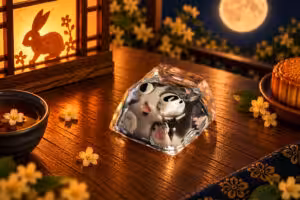 Moonlit Mischief Crystal Trap cat artisan keycap