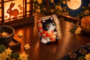 Moonlit Mischief Fishy Cuddle 1.25u cat artisan keycap
