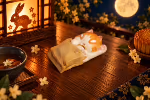 Moonlit Mischief Bag Peek 1.75u cat artisan keycap