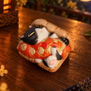 Moonlit Mischief Fishy Cuddle 1.25u cat artisan keycap