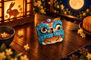 Moonlit Mischief Lion Grin cat artisan keycap