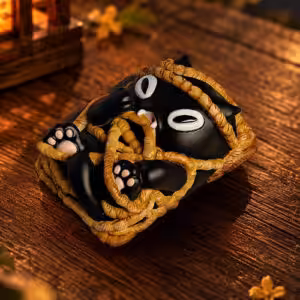 Moonlit Mischief Knotty Kitty 1.5u cat artisan keycap