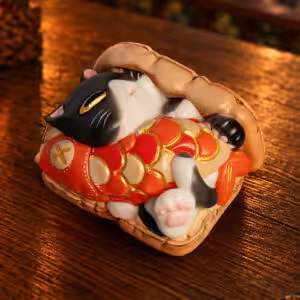 Moonlit Mischief Fishy Cuddle 1.25u cat artisan keycap