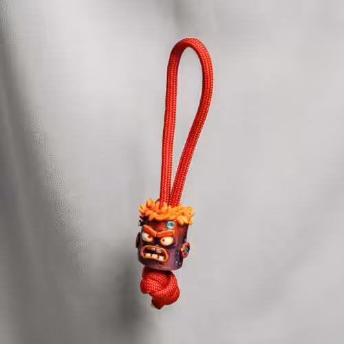 Overworked Dude bead - hand-cast resin bead by Jelly Key