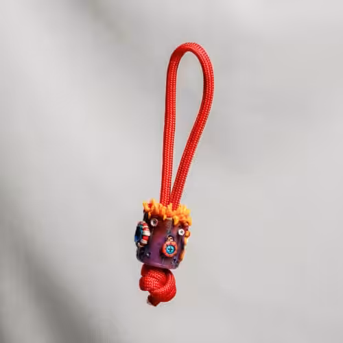 Overworked Dude bead - hand-cast resin bead by Jelly Key