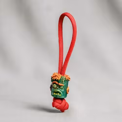 Overworked Dude bead - hand-cast resin bead by Jelly Key