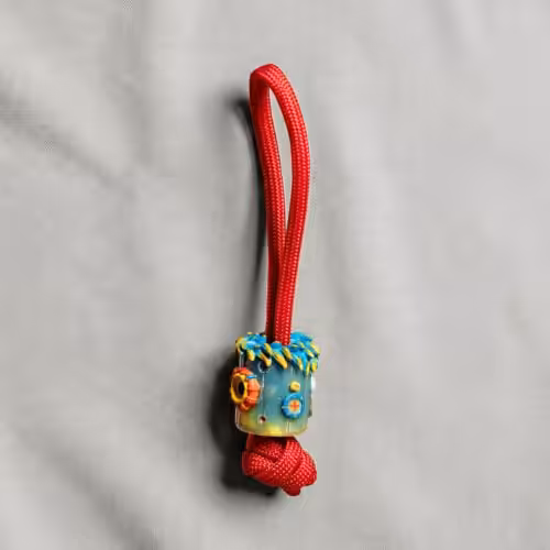 Overworked Dude bead - hand-cast resin bead by Jelly Key