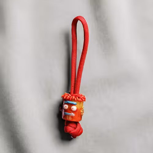 Overworked Dude bead - hand-cast resin bead by Jelly Key