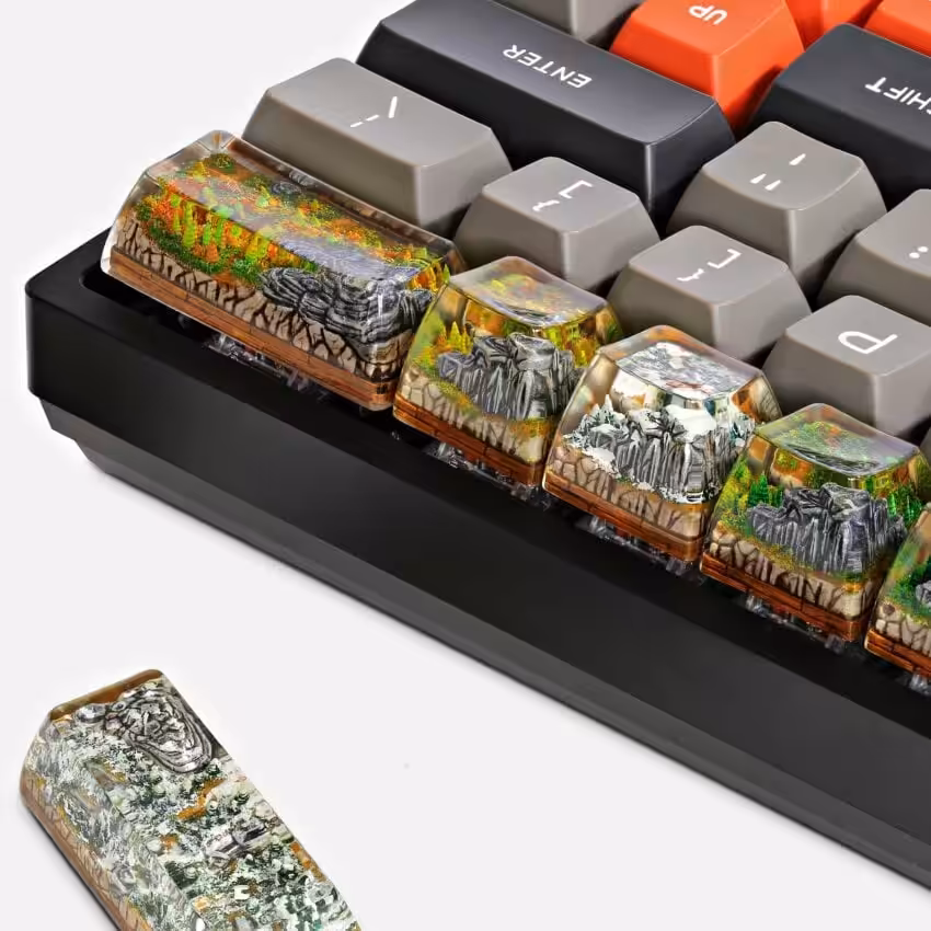 Born of Forest artisan keycaps