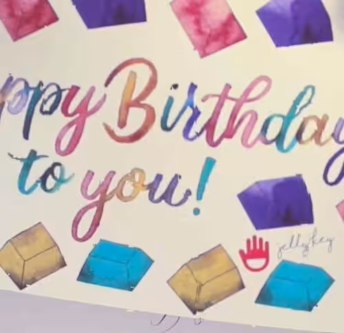 Jelly Key birthday card & how we made it