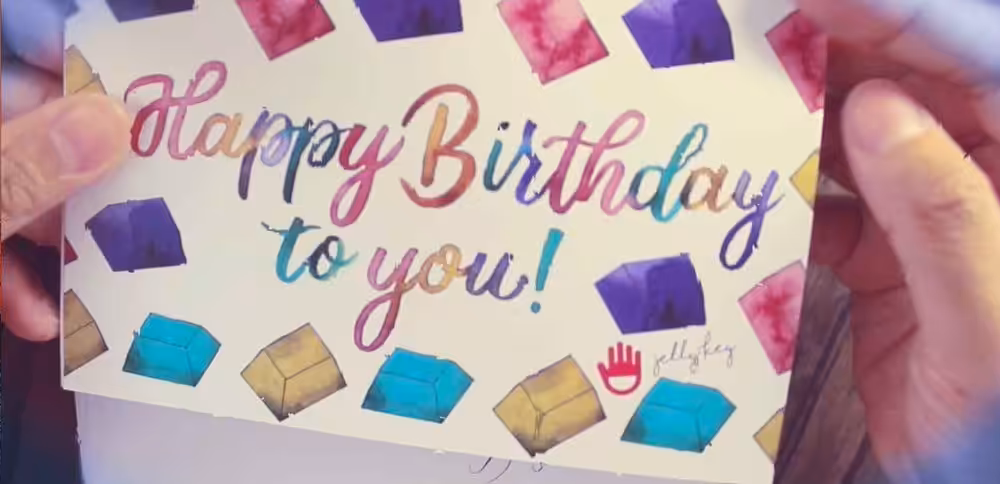Jelly Key birthday card & how we made it