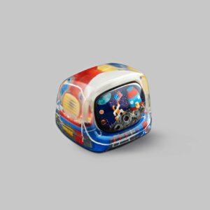 retro tv series – life on planets artisan keycap 031