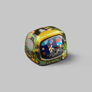 retro tv series – life on planets artisan keycap 043