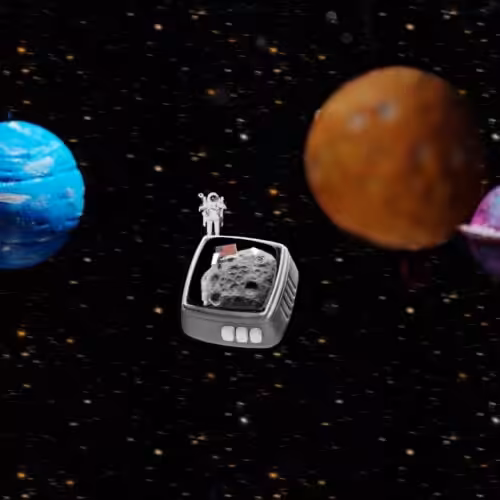 RetroTV series – Fly to the moon artisan keycap