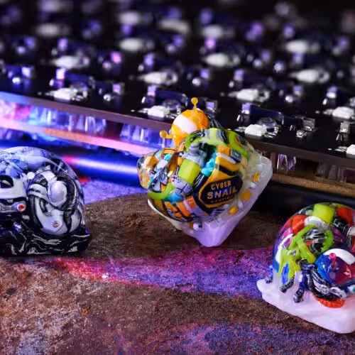 cyborg snail custom keycaps 049