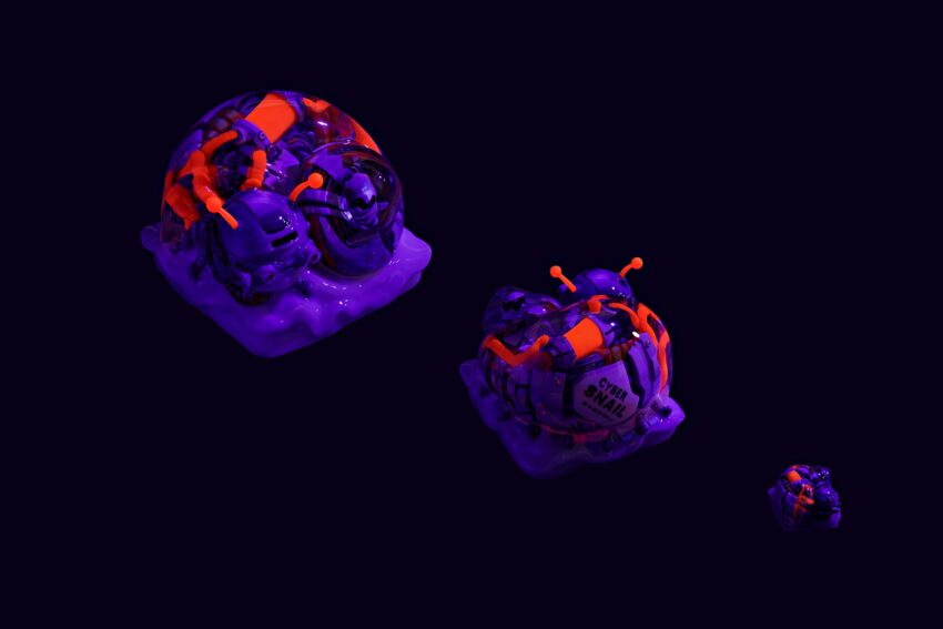 cyborg snail custom keycaps 056