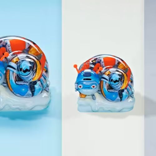 cyborg snail custom keycaps 058