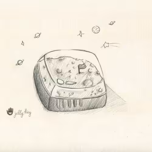 RetroTV series – Fly to the moon artisan keycap by Jelly Key